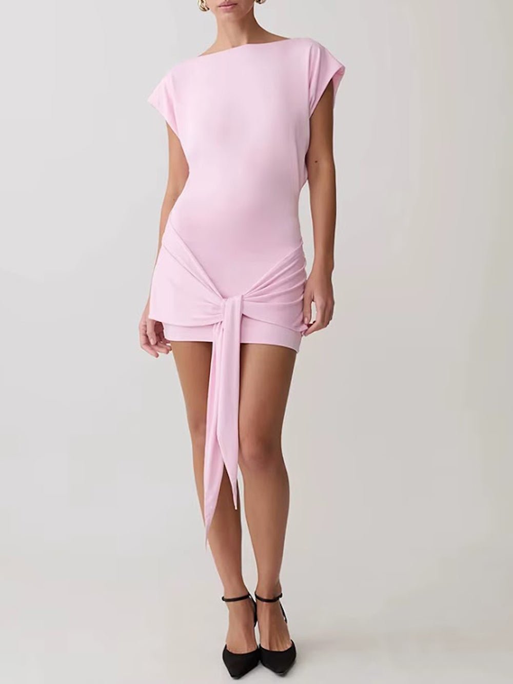 Daphne Draped Sash Mini Dress - Fashion Pov