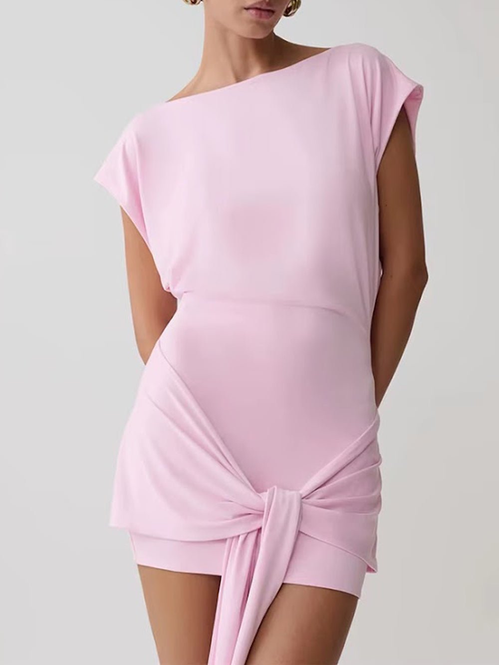 Daphne Draped Sash Mini Dress - Fashion Pov