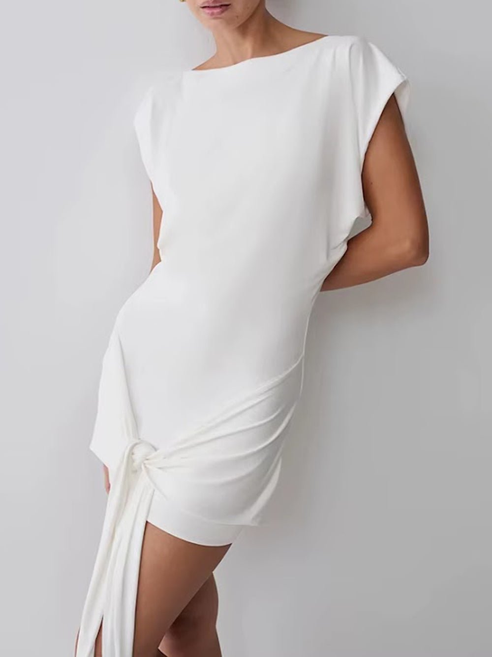 Daphne Draped Sash Mini Dress - Fashion Pov