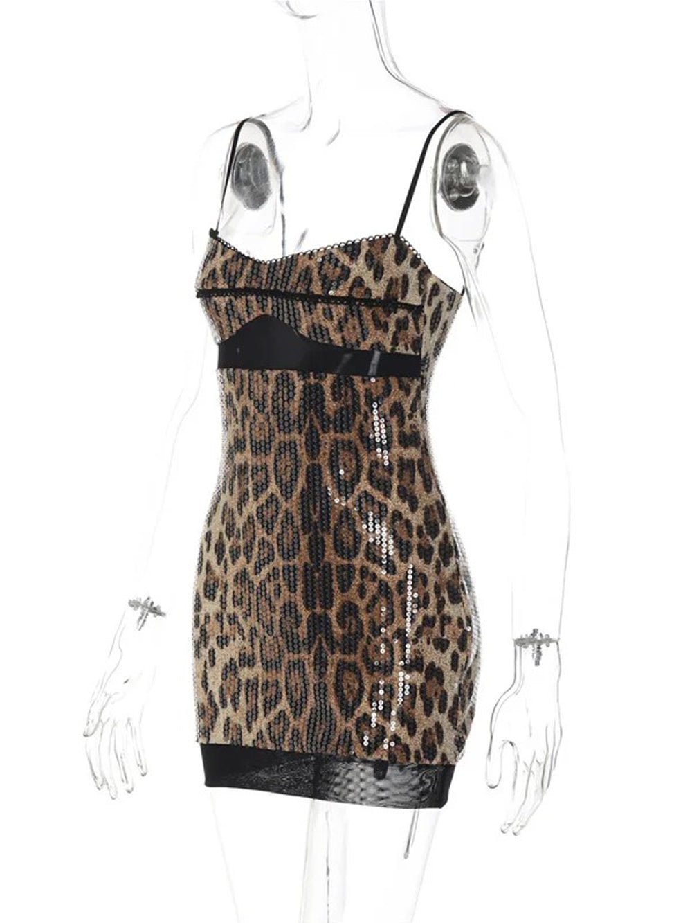 Daphne Leopard Lace Mini Dress - Fashion Pov