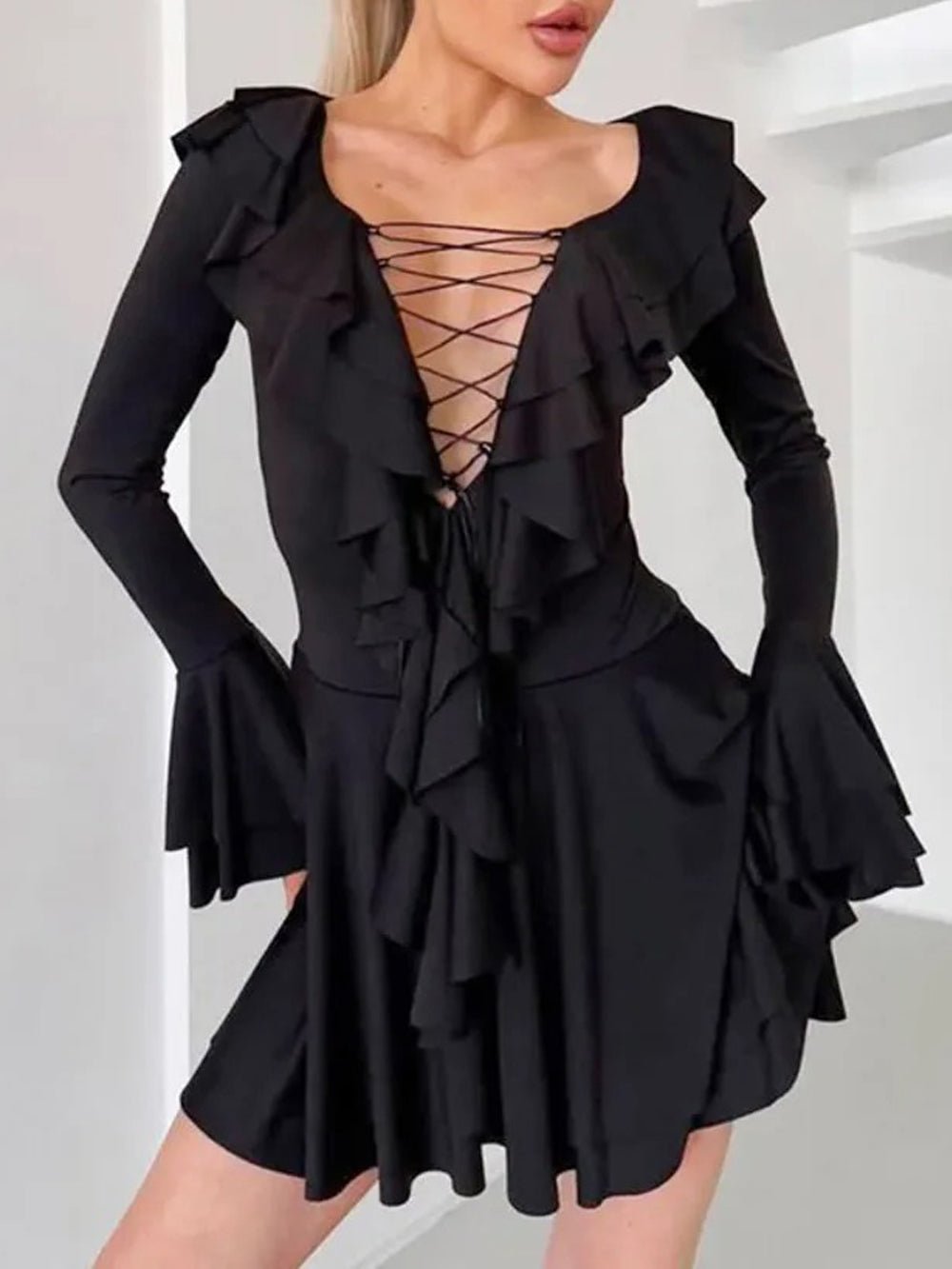 Daphne Long Sleeve Mini Dress - Fashion Pov