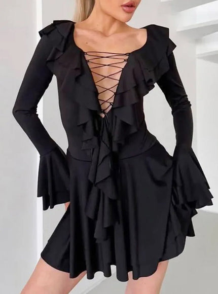 Daphne Long Sleeve Mini Dress - Fashion Pov