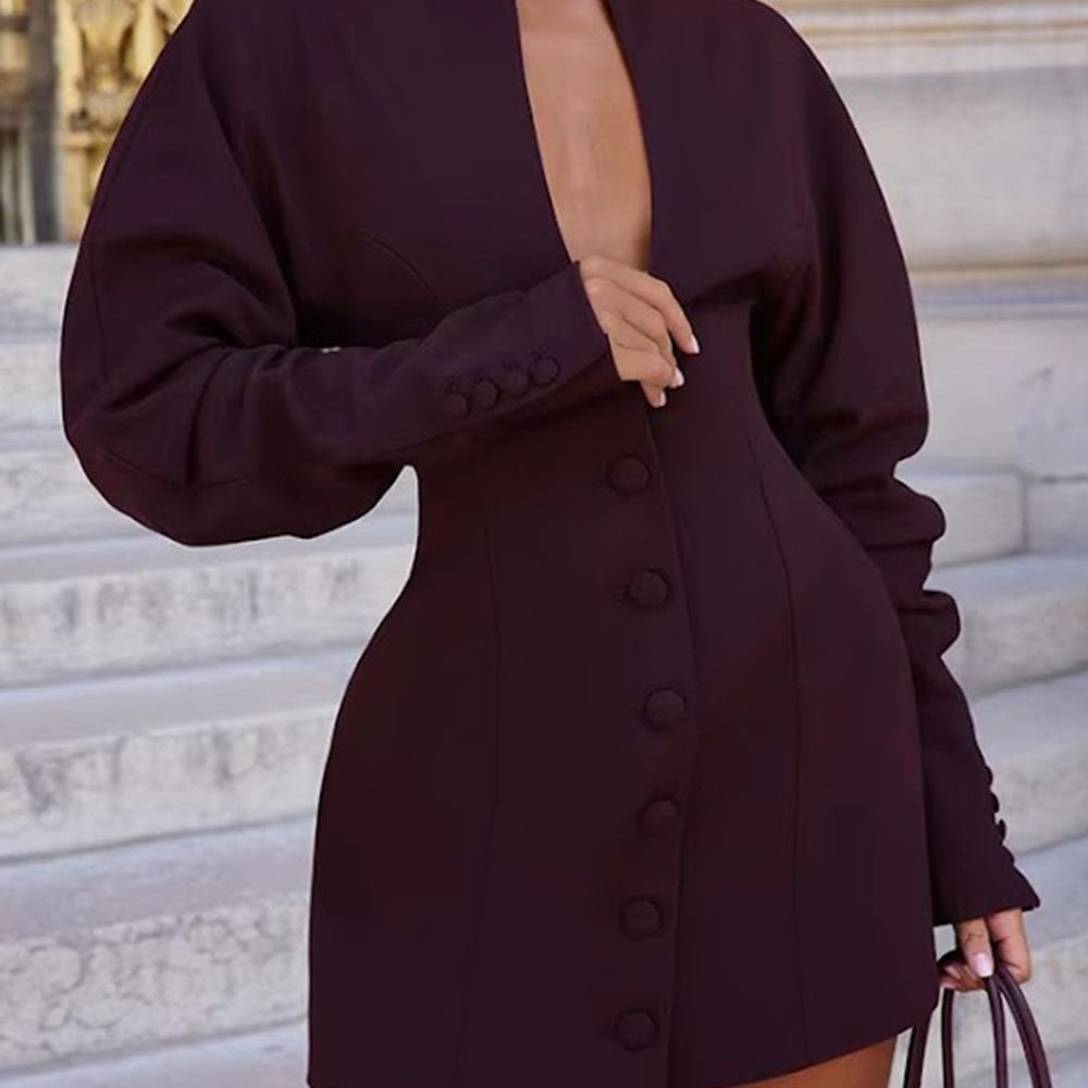 Daphne Plunge Blazer Mini Dress - Fashion Pov