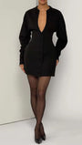 Daphne Plunge Blazer Mini Dress - Fashion Pov