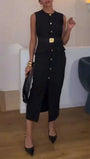 Daphne Sleeveless Midi Dress - Fashion Pov