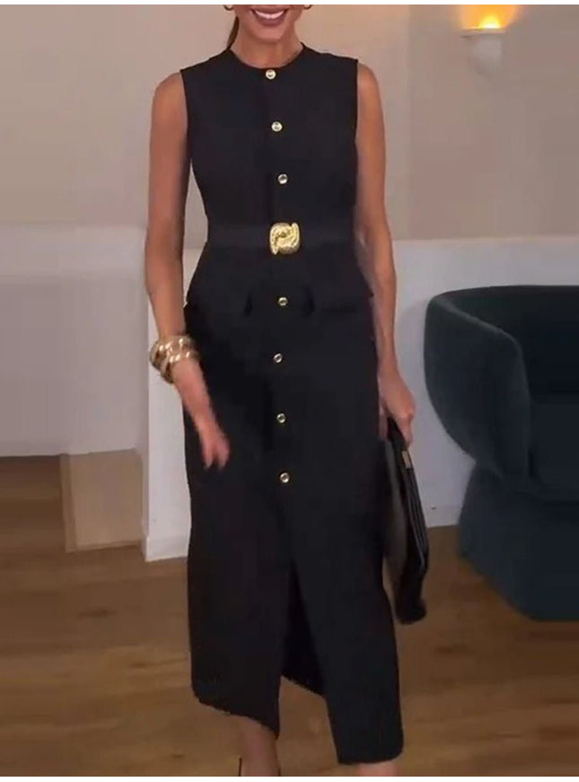 Daphne Sleeveless Midi Dress - Fashion Pov