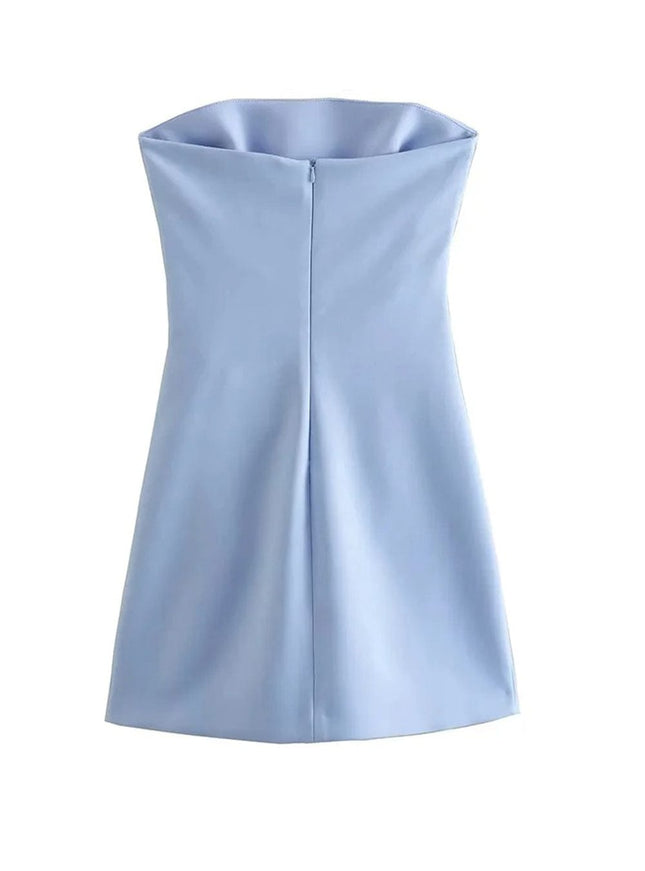 Delilah Strapless Draped Mini Dress - Fashion Pov