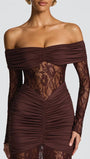 Delphine Off - Shoulder Lace Maxi Dress - Fashion Pov