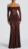 Delphine Off - Shoulder Lace Maxi Dress - Fashion Pov