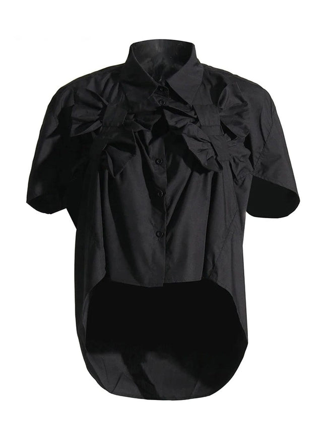 Desha Single Breasted Bowknot Shirt - Fashion Pov