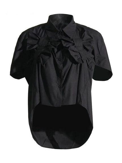 Desha Single Breasted Bowknot Shirt - Fashion Pov