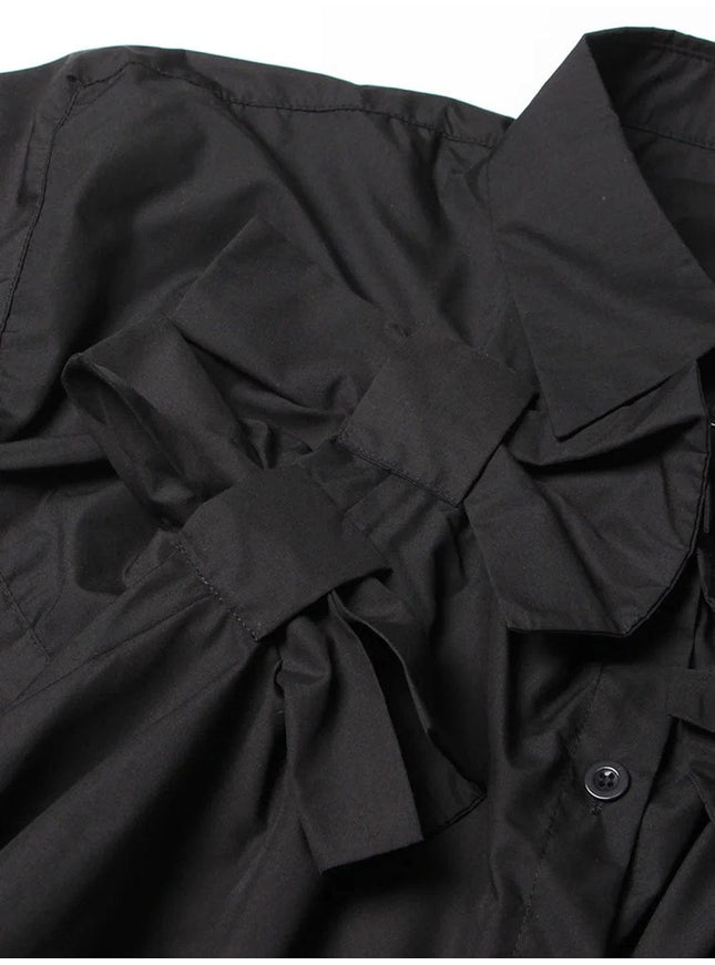 Desha Single Breasted Bowknot Shirt - Fashion Pov