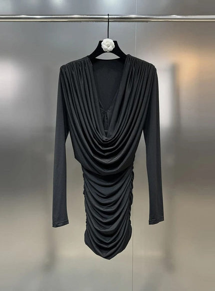 Ekram Fold Mini Dress - Fashion Pov