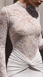 Elara Lace Ruched Gown Dress - Fashion Pov