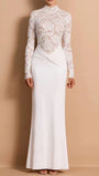 Elara Lace Ruched Gown Dress - Fashion Pov