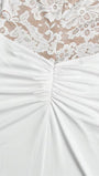 Elara Lace Ruched Gown Dress - Fashion Pov