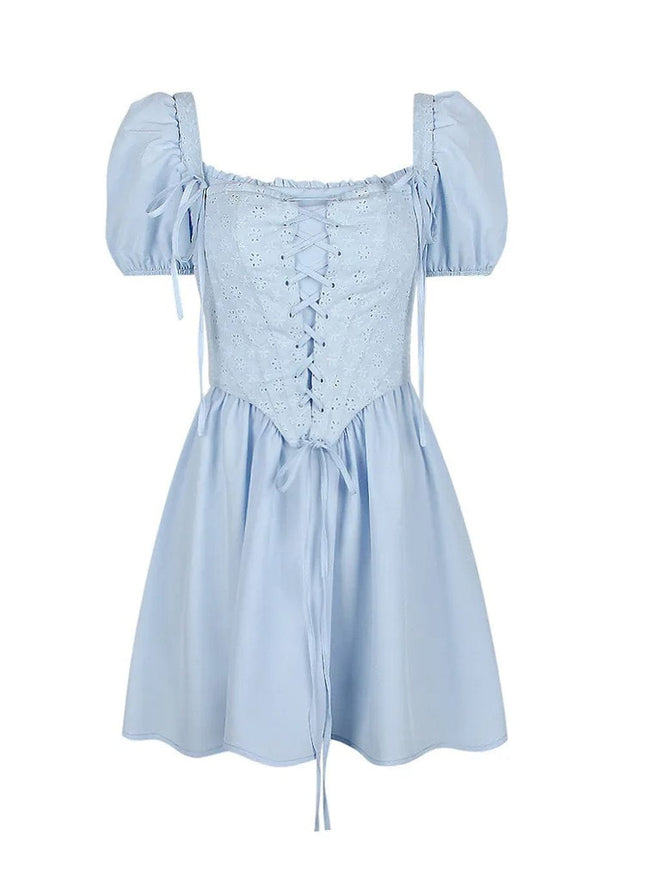 Elena Bubble Sleeves Mini Dress - Fashion Pov
