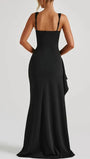 Elena Draped Slit Maxi Dress - Fashion Pov