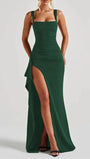 Elena Draped Spaghetti Maxi Dress - Fashion Pov
