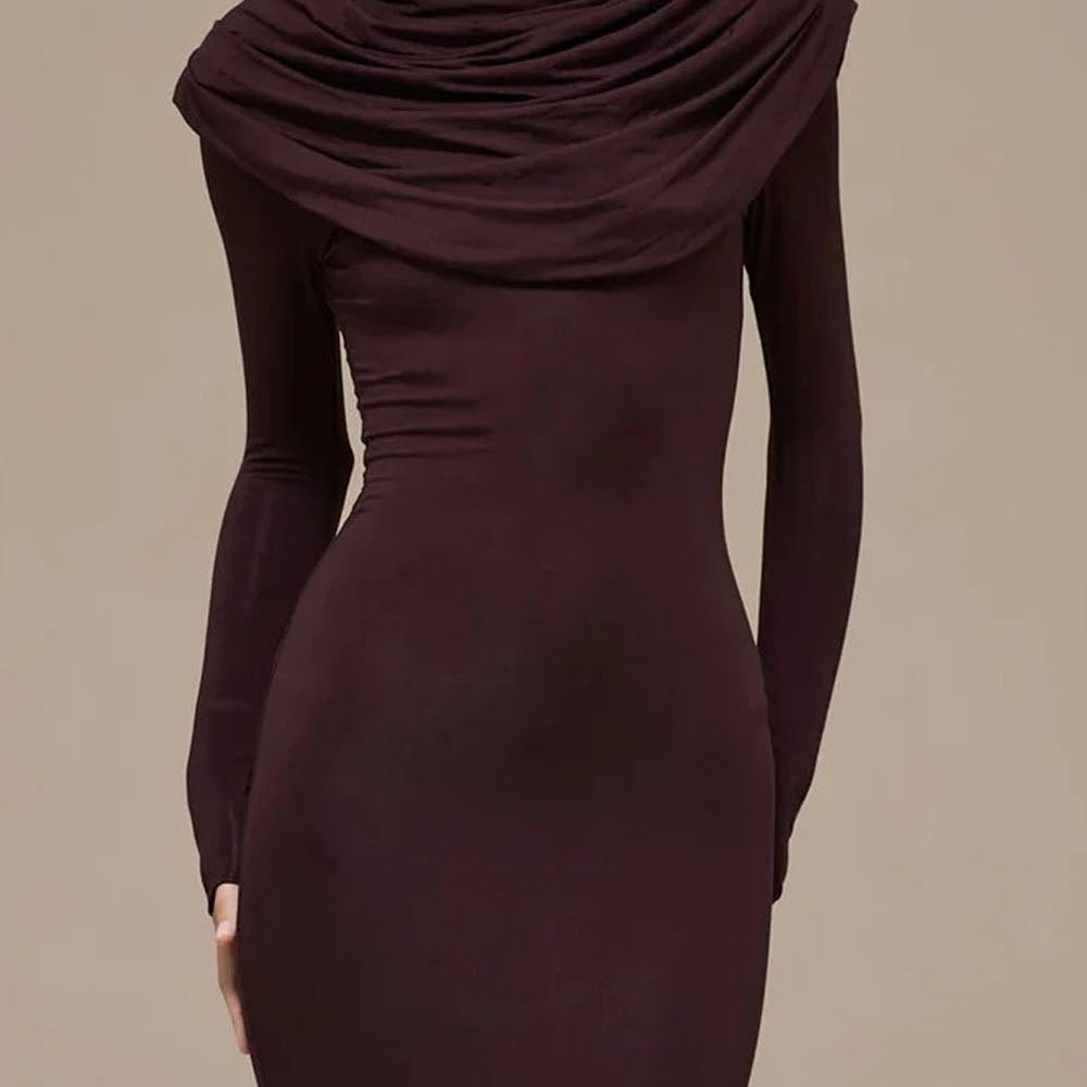 Elena Ruched Long Sleeve Maxi Dress - Fashion Pov