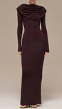 Elena Ruched Long Sleeve Maxi Dress - Fashion Pov