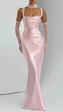 Elena Ruched Square - Neck Maxi Dress - Fashion Pov