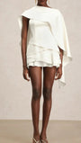 Elise Cape Ruffle Mini Dress - Fashion Pov