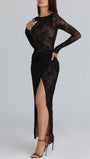 Elise Lace Thigh Split Maxi Dress - Fashion Pov