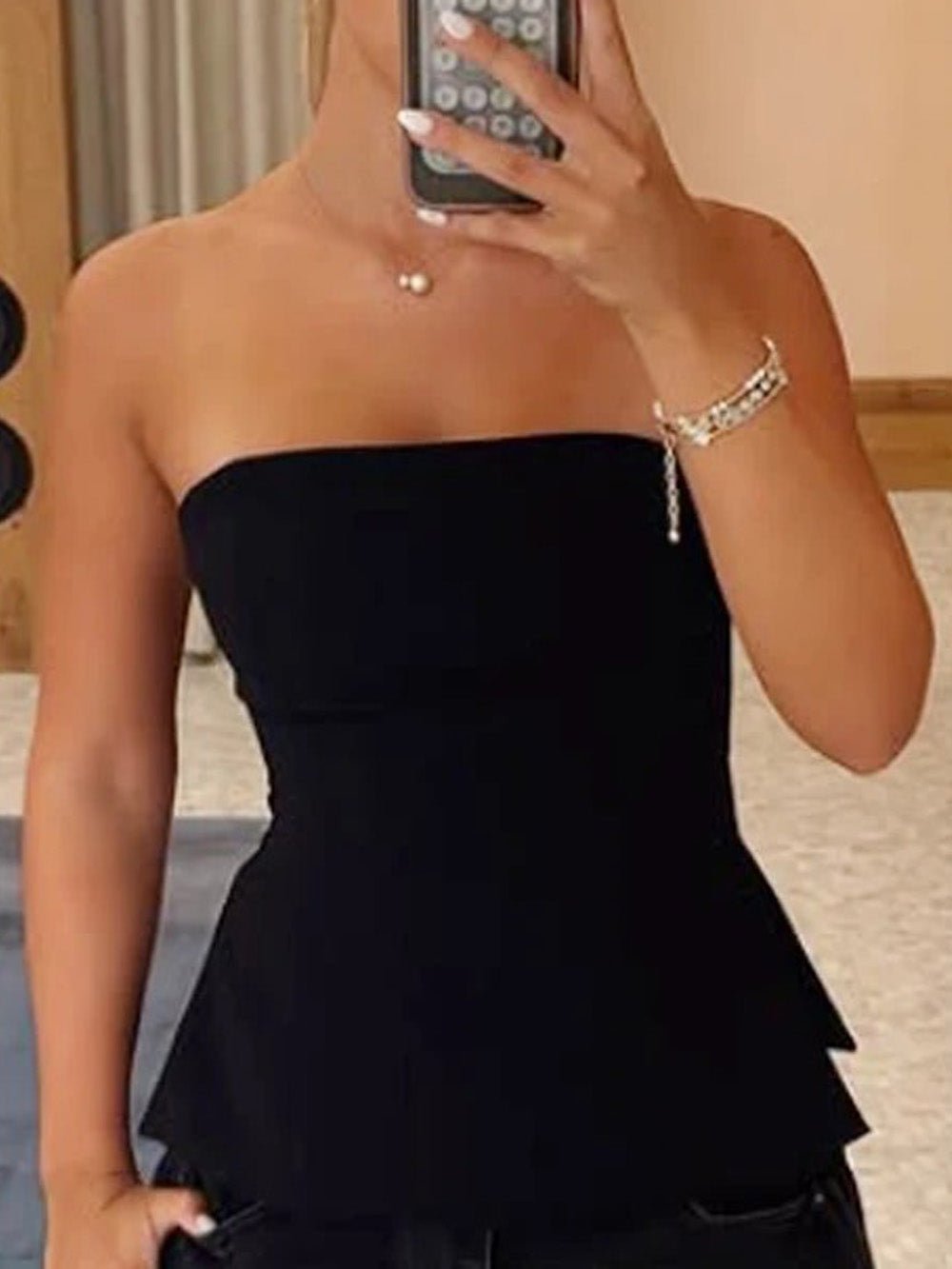 Elise Ruffled Corset Tube Top - Fashion Pov