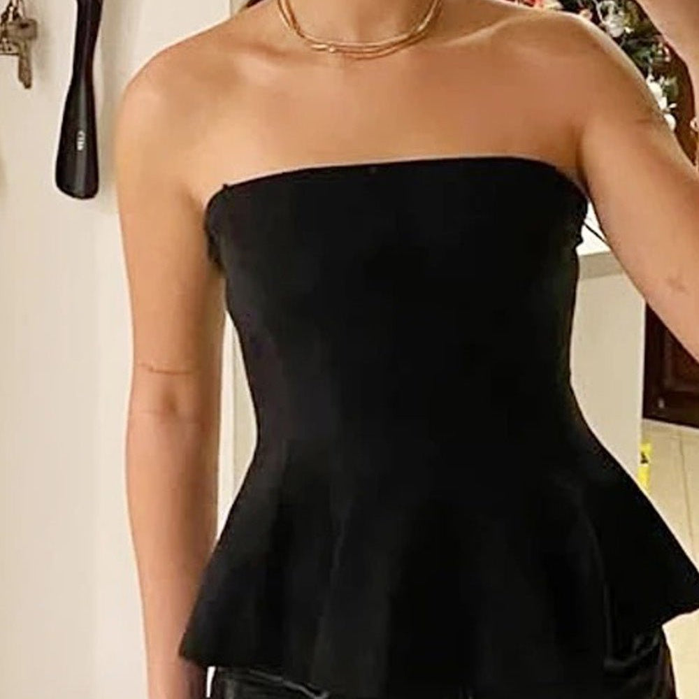 Elise Ruffled Corset Tube Top - Fashion Pov