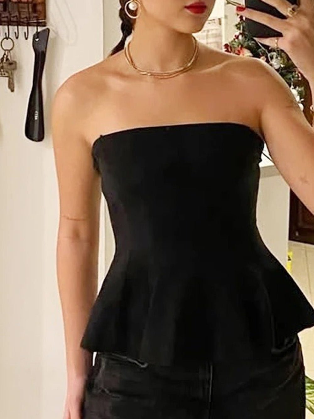 Elise Ruffled Corset Tube Top - Fashion Pov