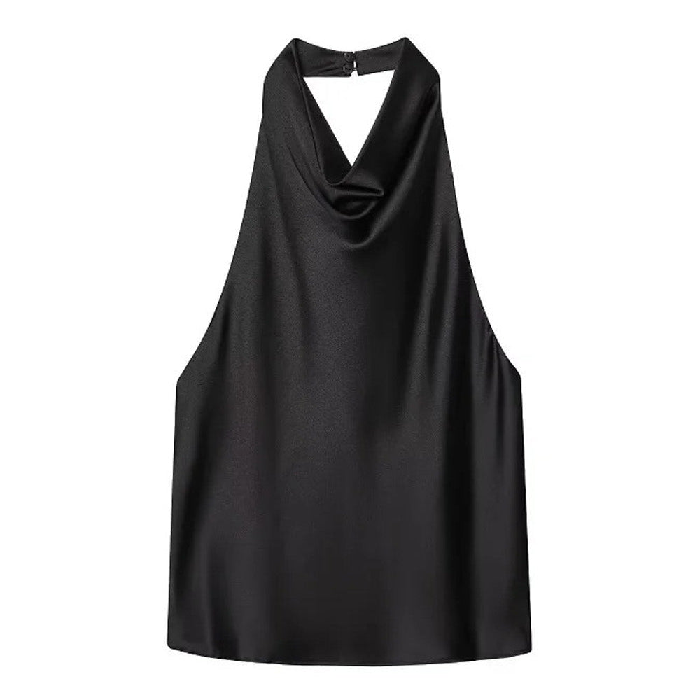 Elise Satin Halter Camisole - Fashion Pov
