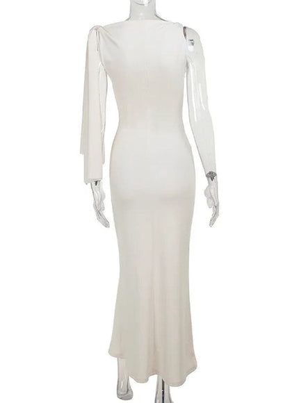 Ella Off Shoulder Bodycon Maxi Dress - Fashion Pov