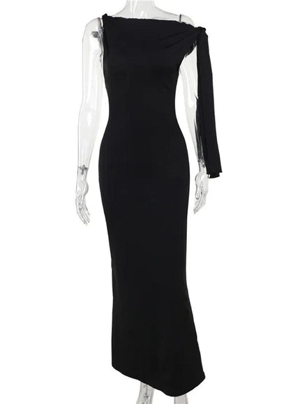 Ella Off Shoulder Bodycon Maxi Dress - Fashion Pov