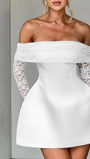 Elodie Off Shoulder Lace Mini Dress - Fashion Pov