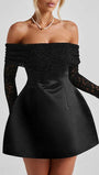 Elodie Off Shoulder Lace Mini Dress - Fashion Pov
