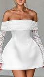 Elodie Off Shoulder Lace Mini Dress - Fashion Pov