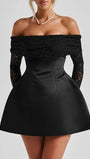Elodie Off Shoulder Lace Mini Dress - Fashion Pov