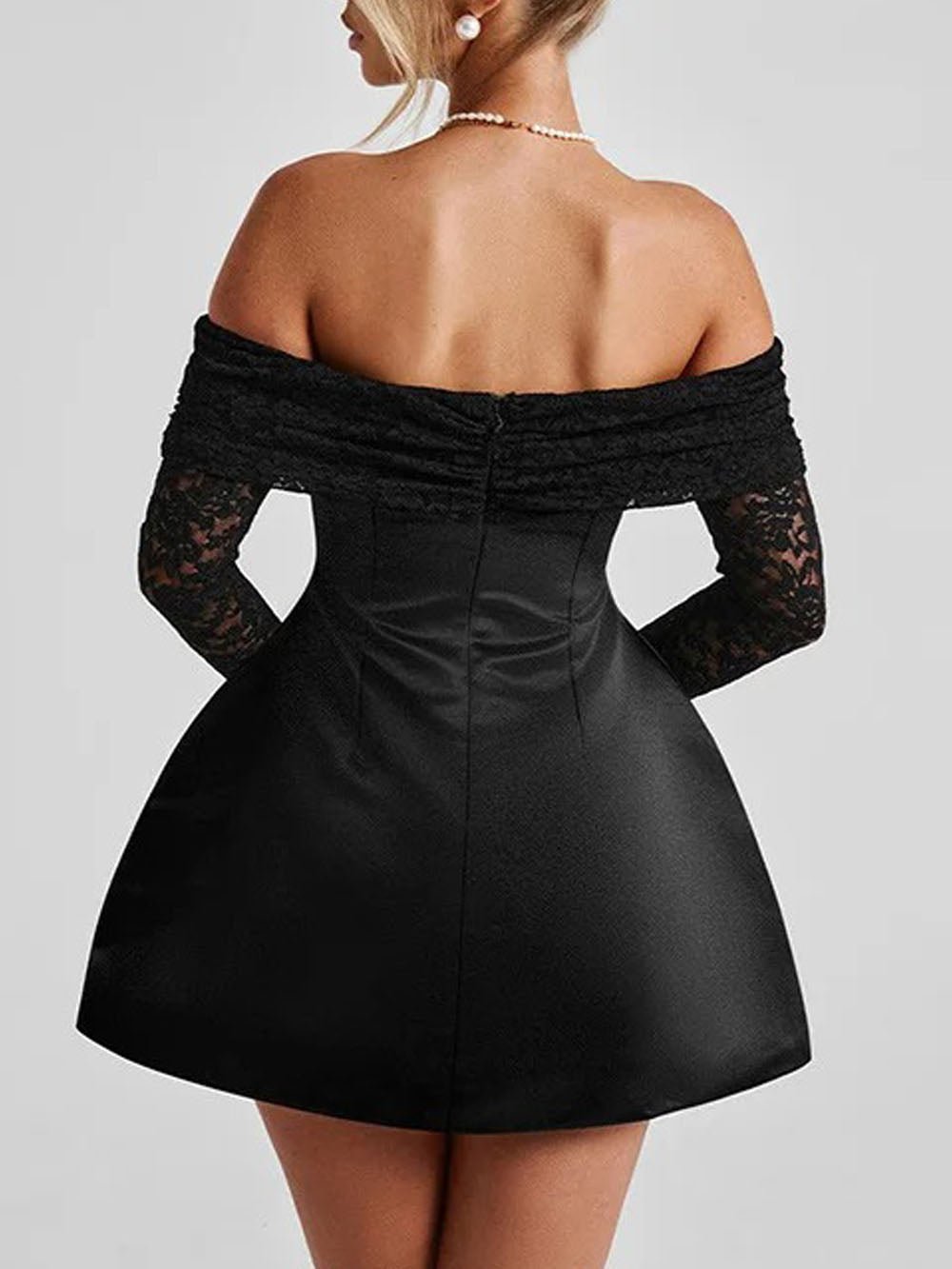 Elodie Off Shoulder Lace Mini Dress - Fashion Pov
