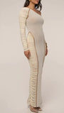 Elodie One Shoulder Ruched Maxi Dress - Fashion Pov