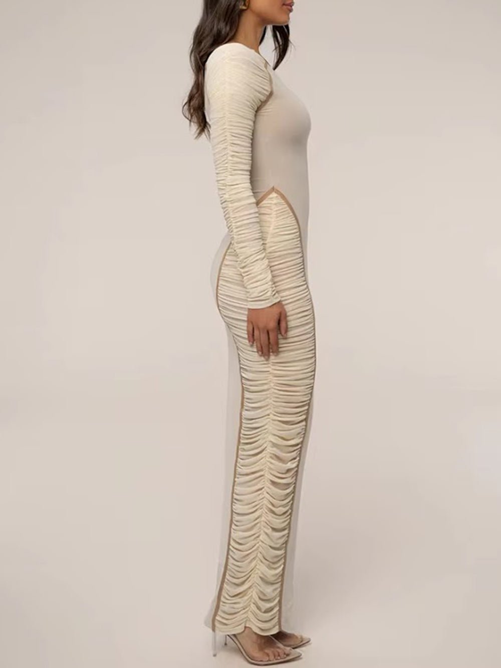 Elodie One Shoulder Ruched Maxi Dress - Fashion Pov
