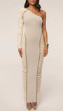 Elodie One Shoulder Ruched Maxi Dress - Fashion Pov