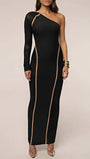 Elodie One Shoulder Ruched Maxi Dress - Fashion Pov