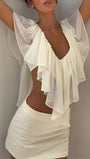 Elodie Ruffle Cutout Mini Dress - Fashion Pov