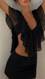 Elodie Ruffle Cutout Mini Dress - Fashion Pov
