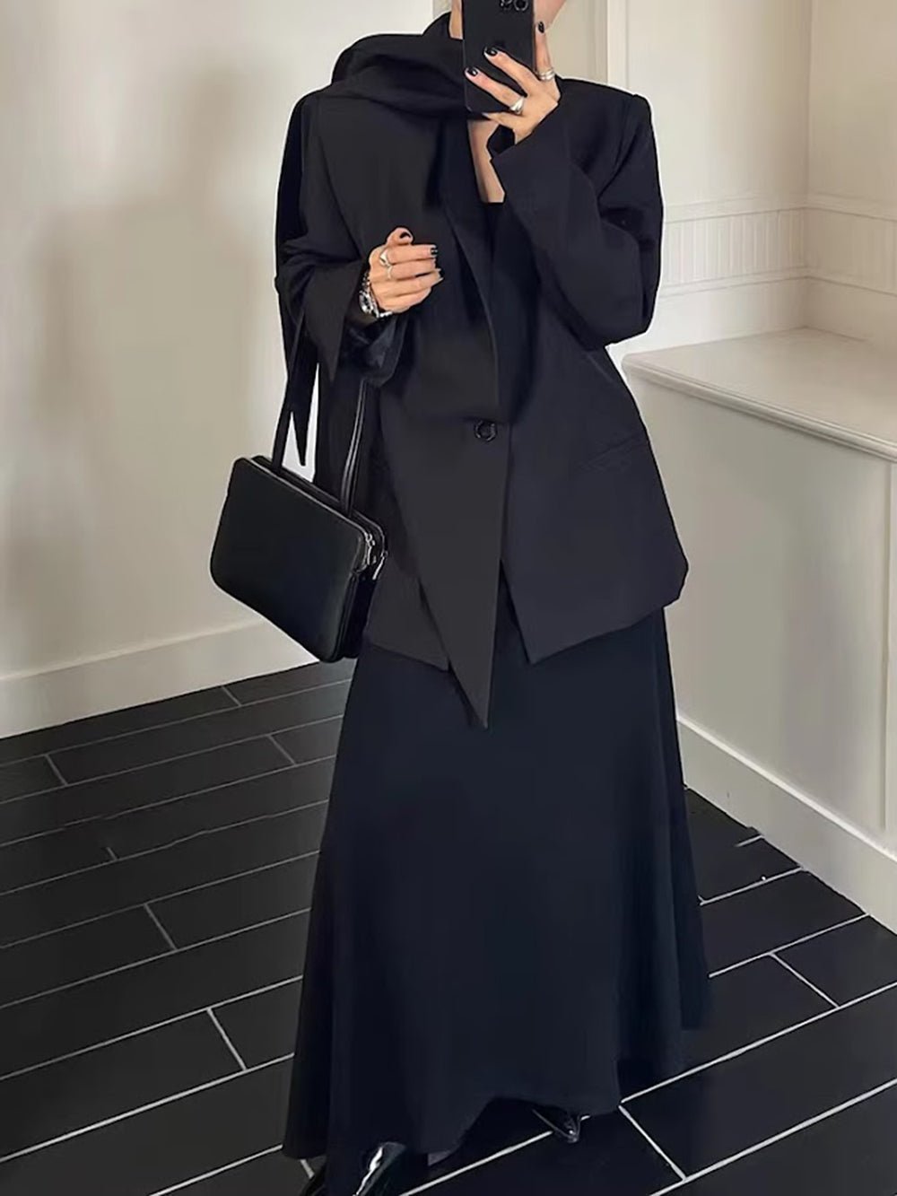 Elodie Scarf Detail Tailored Blazer - Fashion Pov