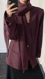 Elodie Scarf Detail Tailored Blazer - Fashion Pov