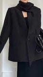 Elodie Scarf Detail Tailored Blazer - Fashion Pov