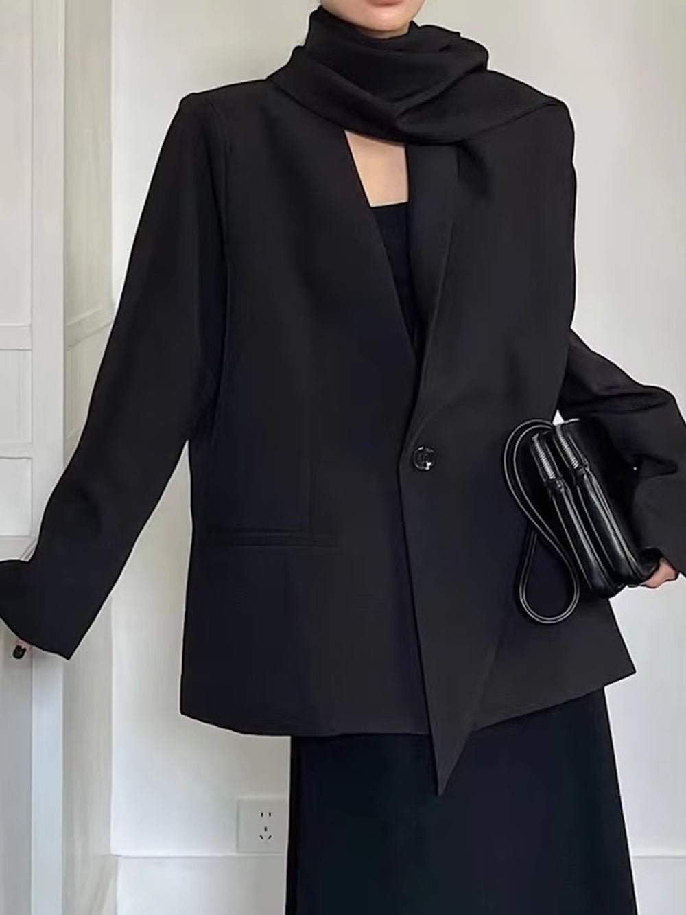 Elodie Scarf Detail Tailored Blazer - Fashion Pov