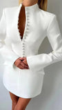Elodie Sculpted Button Blazer Mini Dress - Fashion Pov